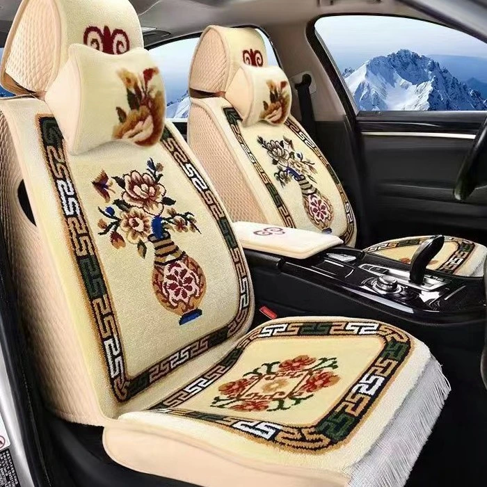 仿羊毛汽车坐垫四季通用全包围汽车座套短毛混纺汽车坐垫地毯式