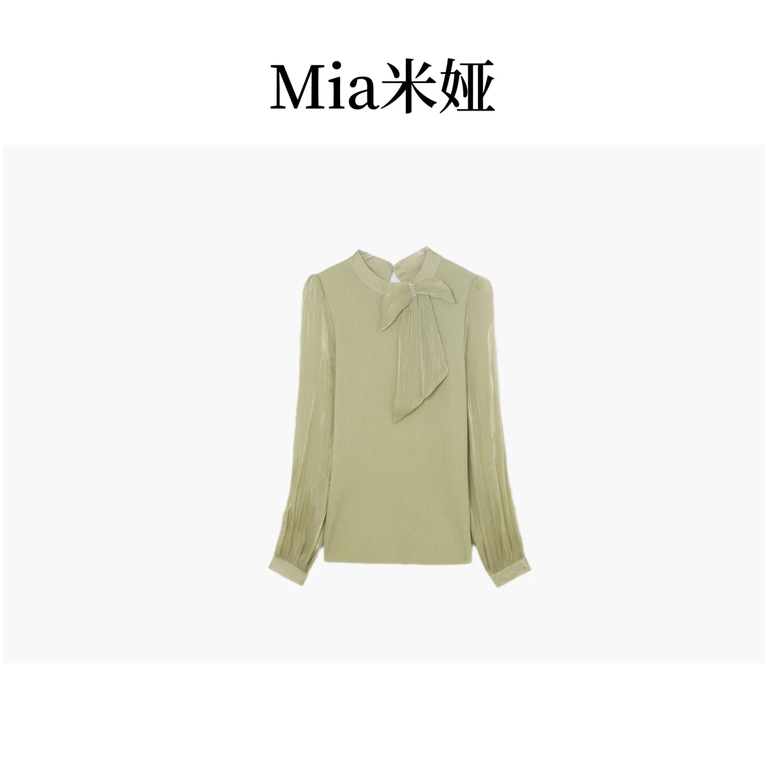 米娅 2025春季新款高定设计感百搭薄款上衣套头长袖针织衫 DY4011