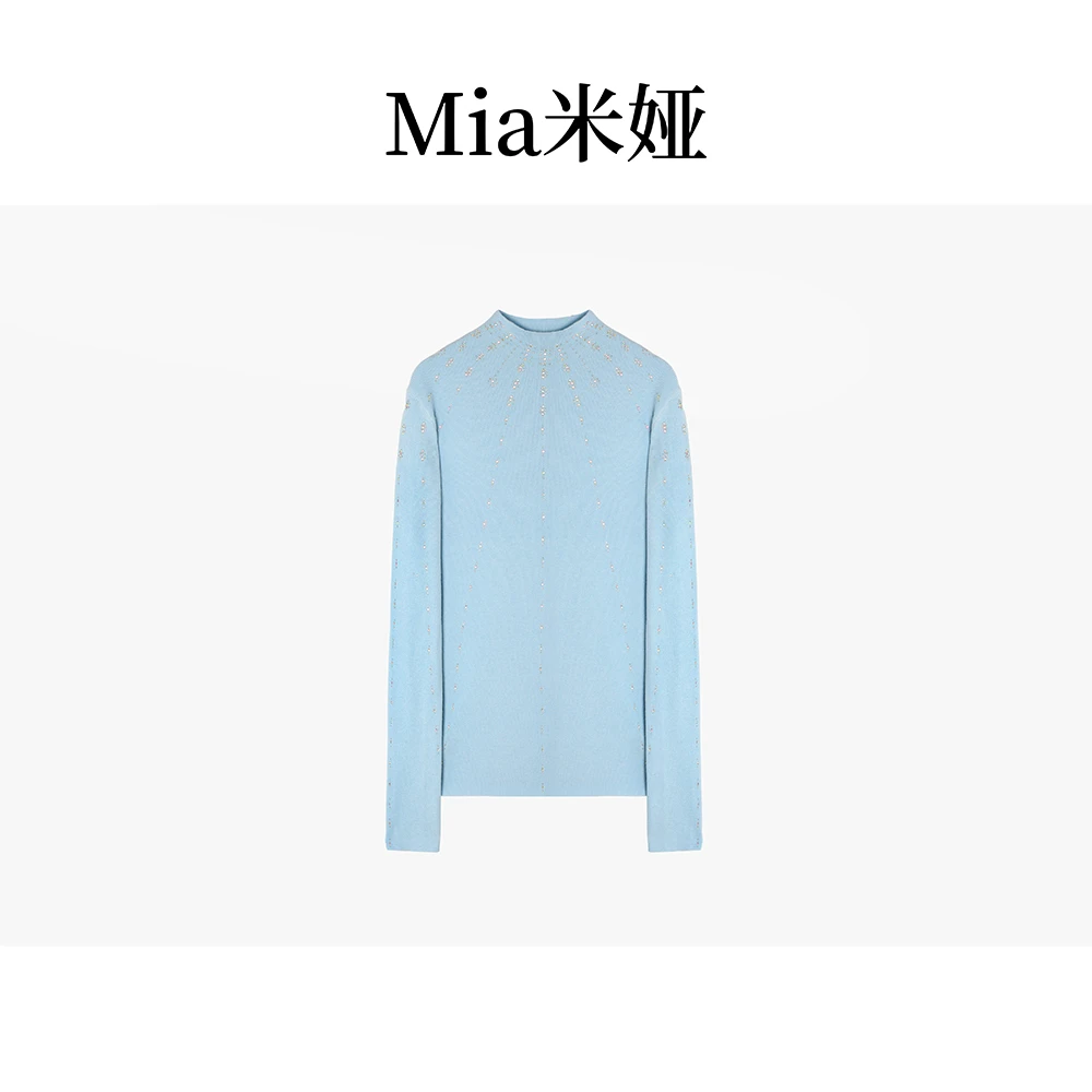 米娅 春季新款百搭高档女装针织衫保暖长袖内搭打底衫女 DY5142