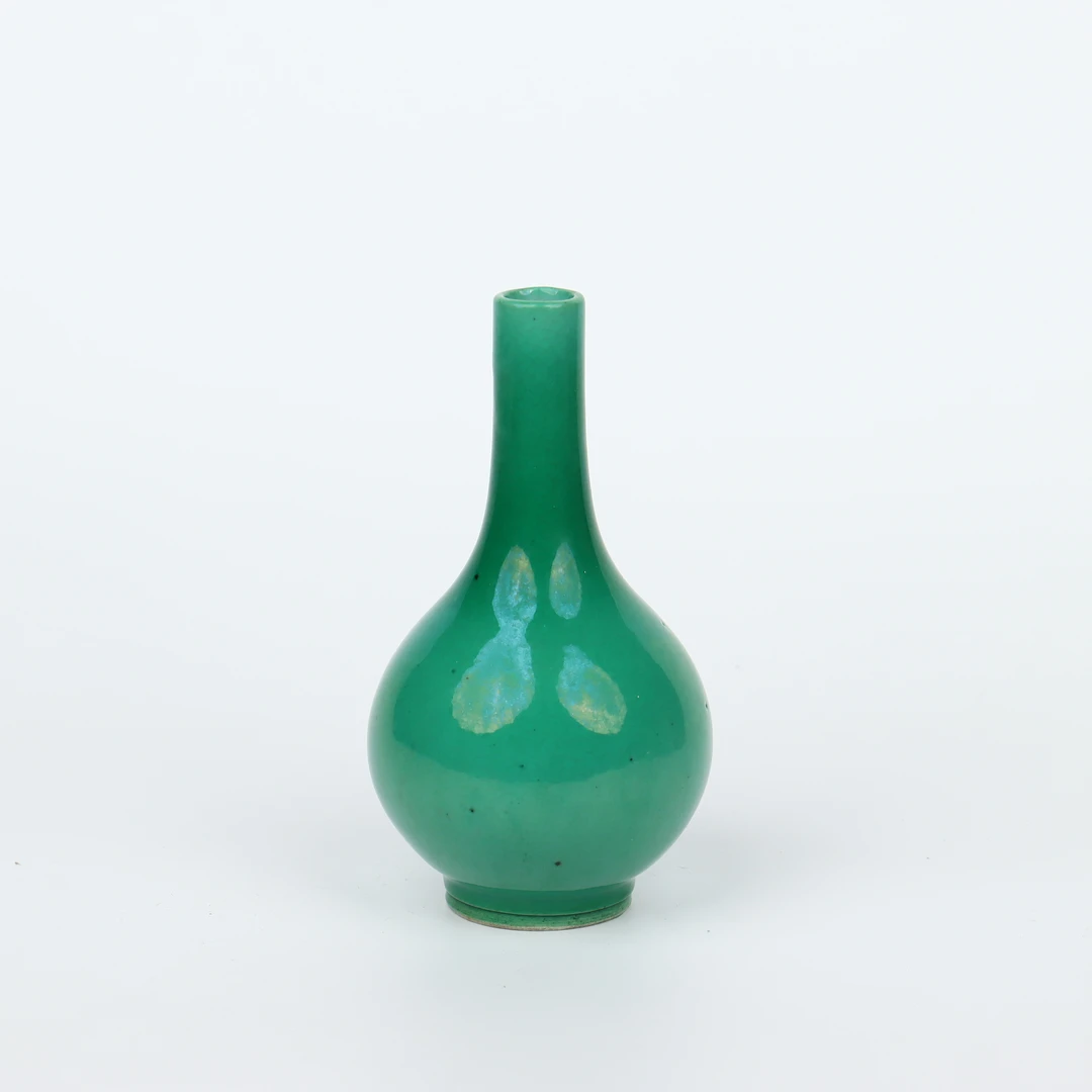 【清】孔雀绿釉胆瓶（高15.5cm）003