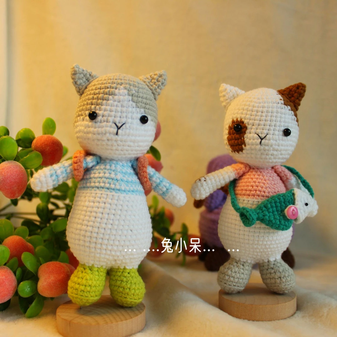 【 88 】钥匙扣毛线玩偶猫猫钩织猫咪玩偶手机链礼物【成品】