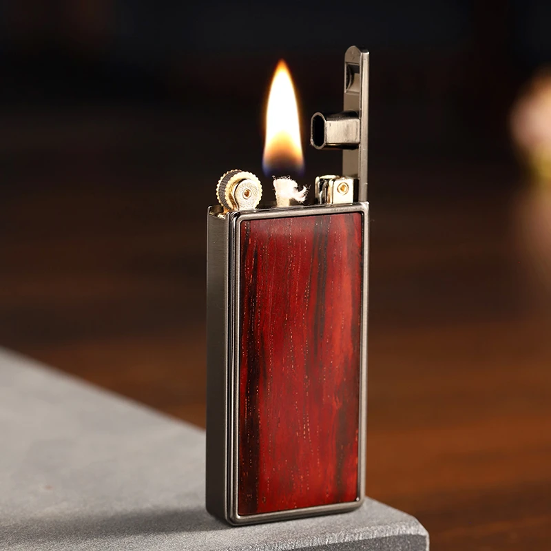 小叶紫檀高端红木抽拉式煤油打火机经典收藏款