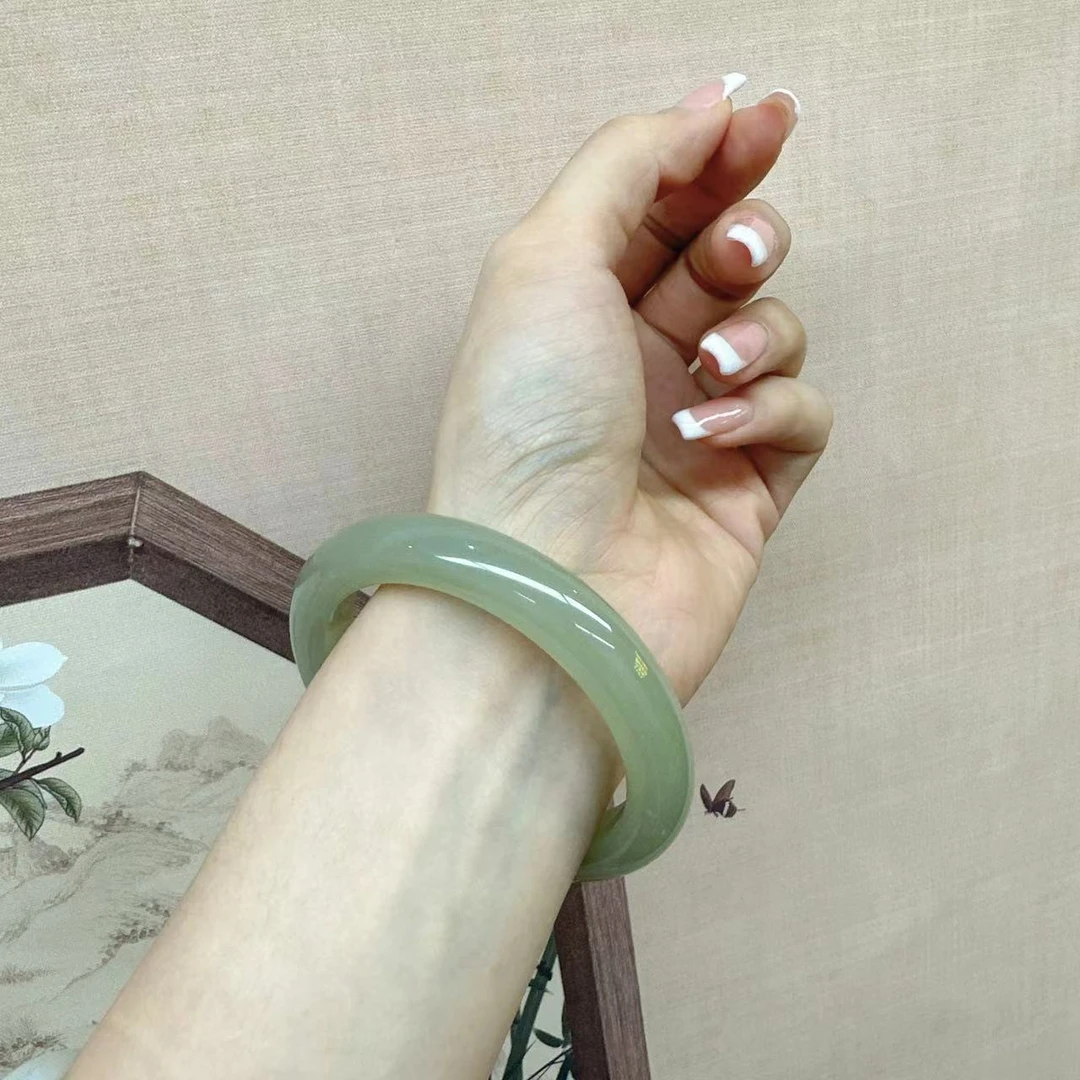 天然高冰高透和田玉青提手镯，多样性发货拍一发一