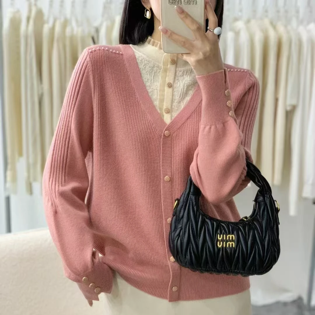 2024秋冬新款时尚洋气宽松百搭半高领针织衫毛衣女装打底衫上衣01