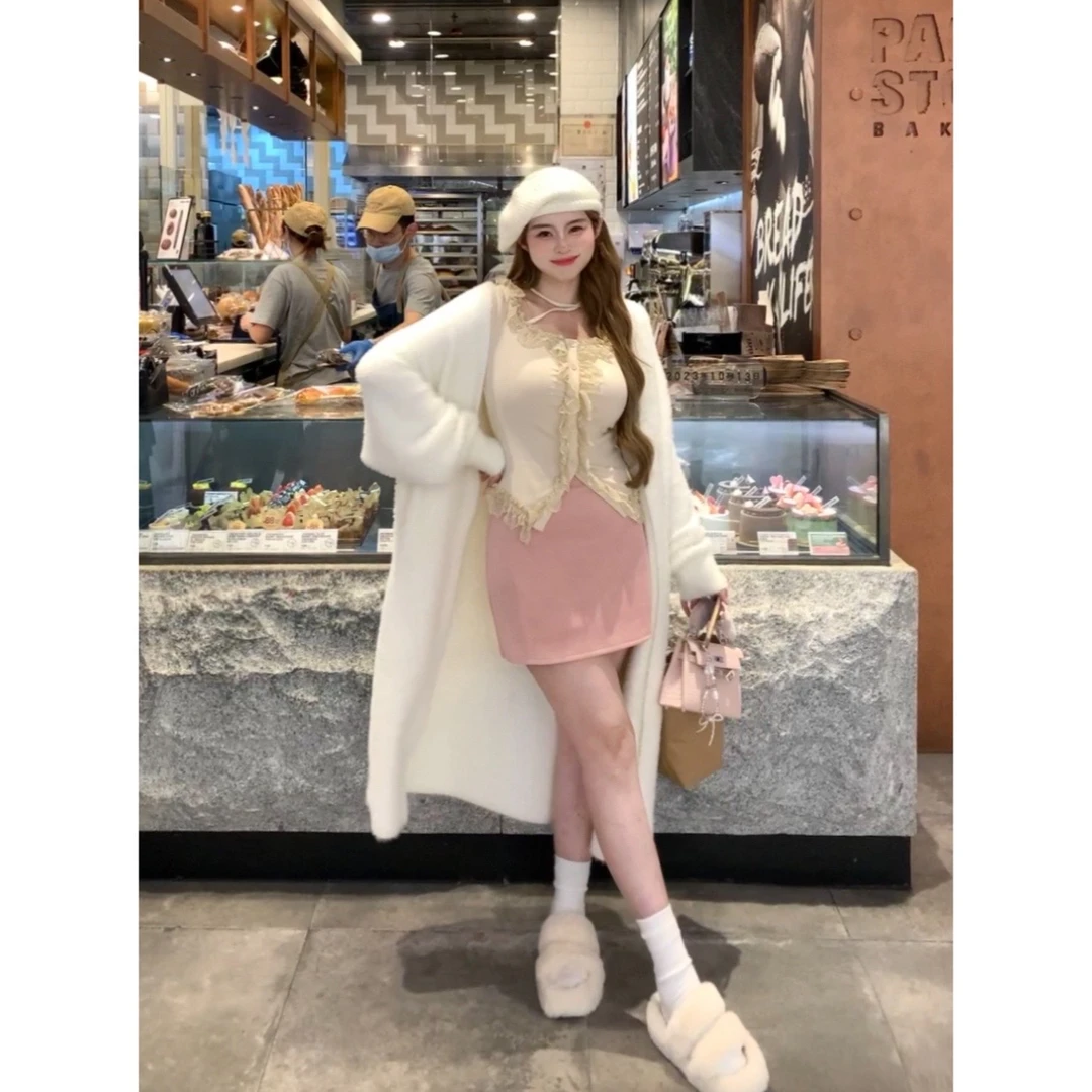 白七七定制【冬日来信】法式气质纯欲风上衣+半裙