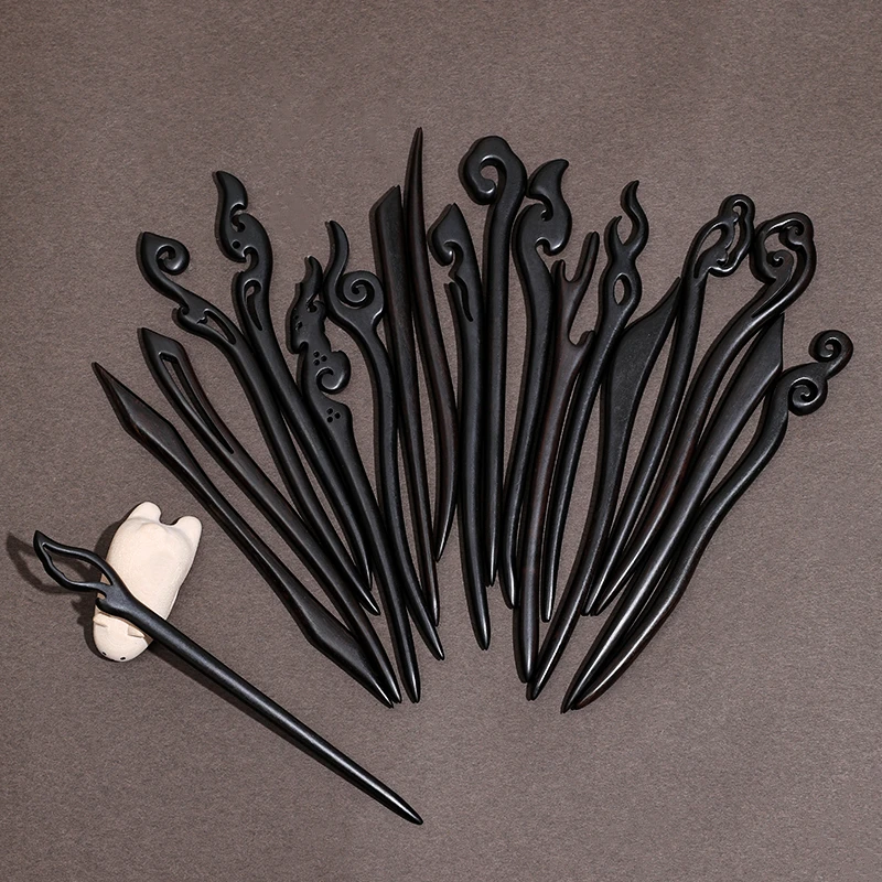 檀木发簪古风簪子高级感新中式木簪古典简约头饰复古发饰