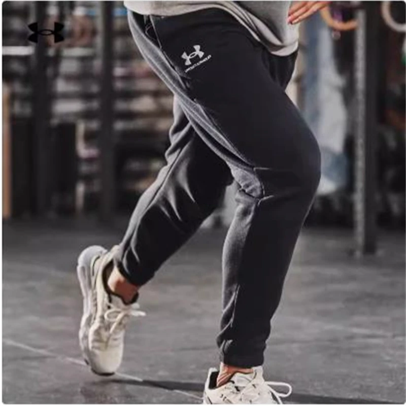 安德玛男裤 1373882-001 春秋男子健身训练运动保暖抓绒束脚长裤