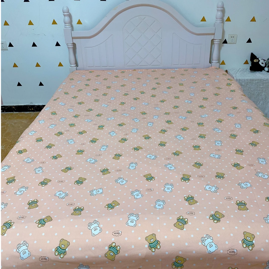 双层纱加厚被罩橘粉小熊2*2.3  1.8*5  1.5*2被套粉色