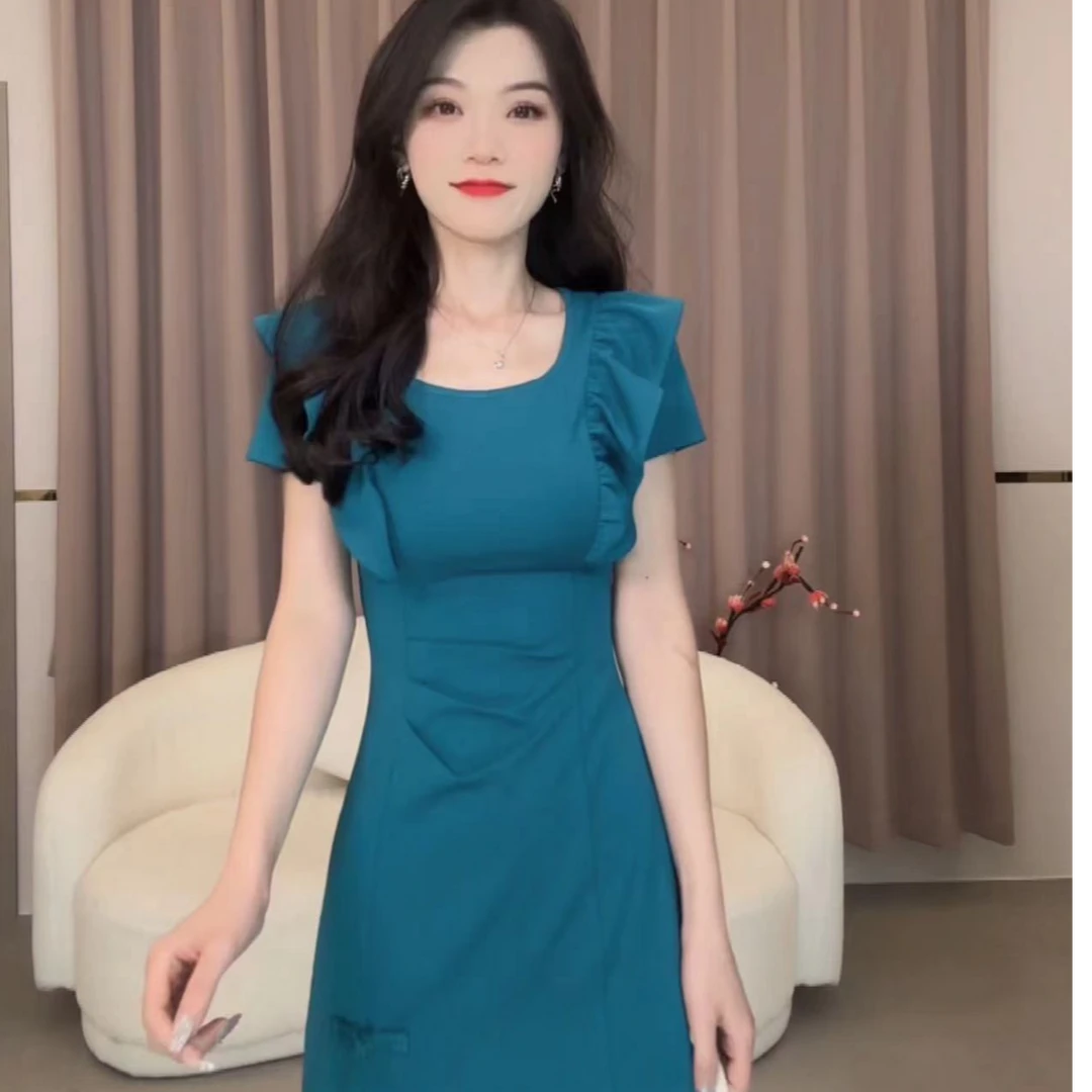 【蛋蛋】设计师夏季收腰法式气质复古设计感连衣裙SYMXM401832