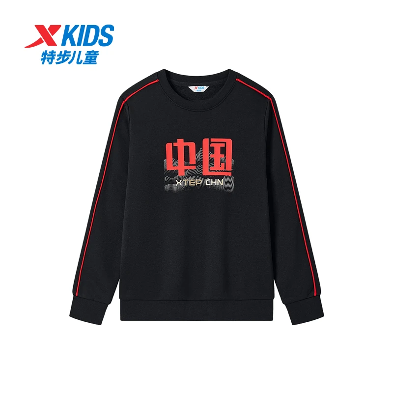 特步儿童冬季新款套头卫衣大童时尚舒适百搭休闲上衣676426209153