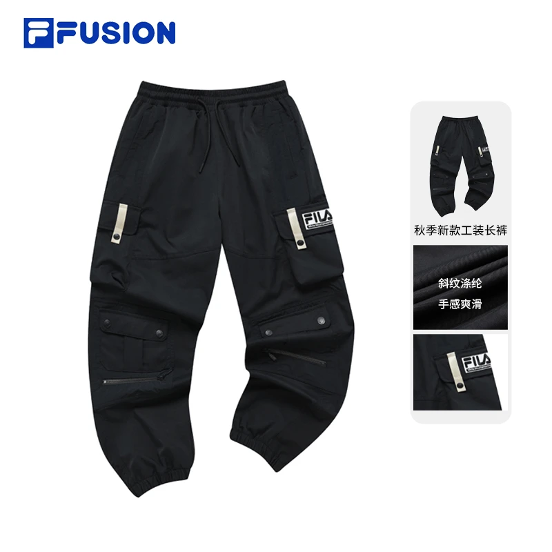 FILA FUSION xWM白山联名款斐乐女梭织长裤工装休闲裤T11W217803F
