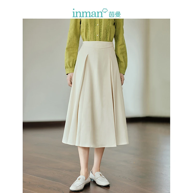 茵曼冬季女半身裙裙子伞裙女装显瘦A字休闲高腰新款气质梨形时尚