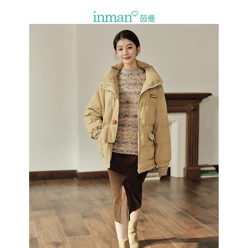 【冬季厚外套】茵曼冬季女羽绒服短款新款反季女装加厚鸭绒小个子90