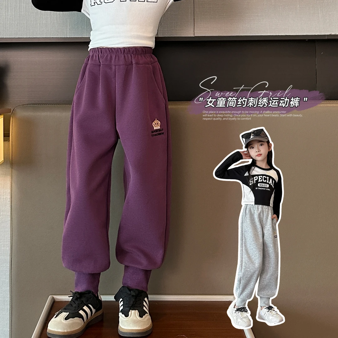 小菲特童装秋季新款女童装裤子中大童时尚潮款儿童卫裤HNKQ42469