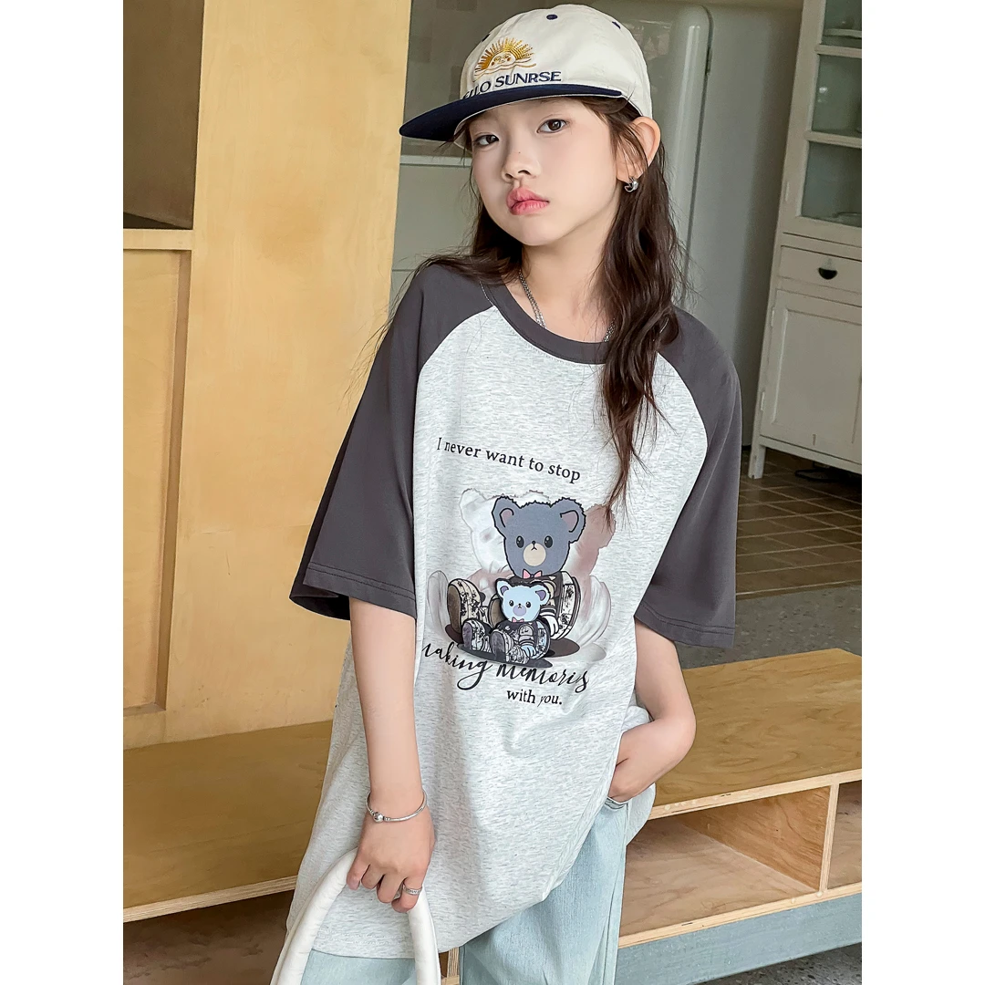 SZKP夏季新款女童装6-15岁中大童短袖儿童圆领T恤   YNYX441050