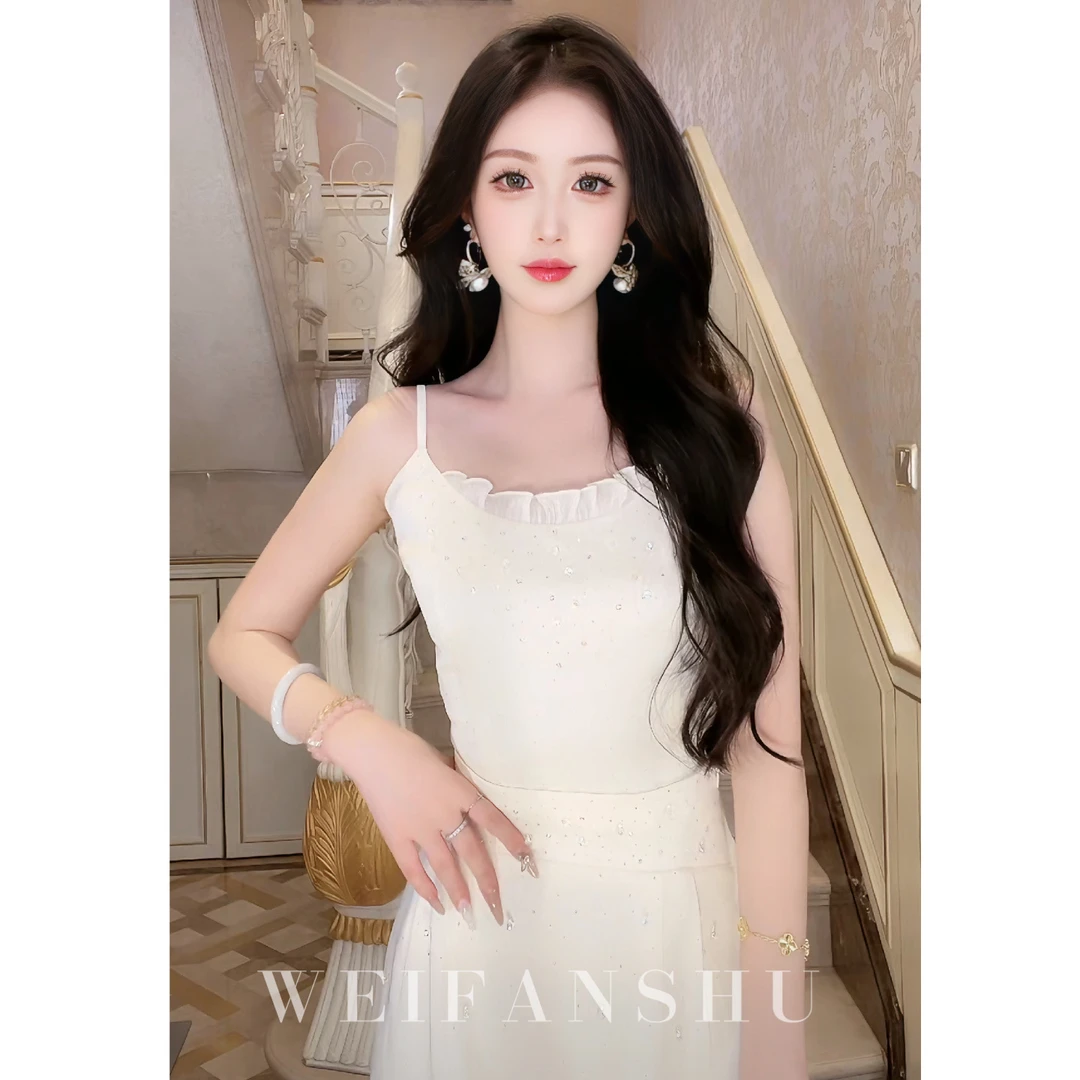 WEIFANSHU/魏凡舒【活力之夏】清凉醋酸钉珠百搭时尚吊带背心内搭