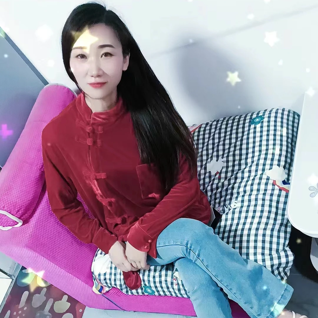 复古长袖女士网红时尚红色加厚绣花斜襟中国风立领新中式