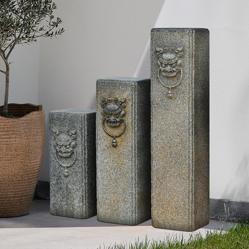 石锦坊流水石柱流水景观鱼池户外花园装饰造景摆件室内外摆件