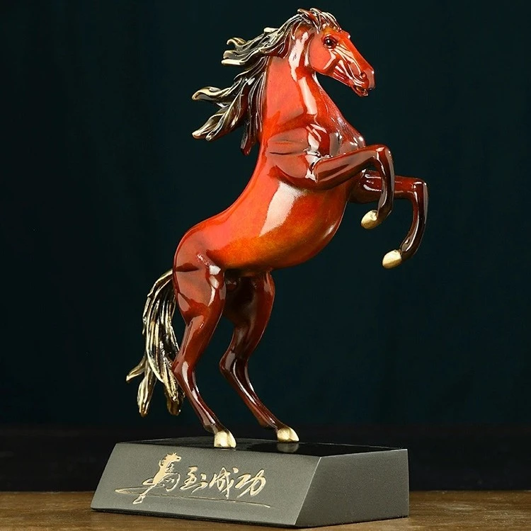 铜家别院《马到成功》全铜工艺品 个性高档书房办公室客厅手工摆件