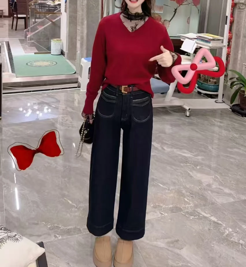 『 温暖普兰F 』显瘦气质洋气潮流百搭设计时尚牛仔裤66995