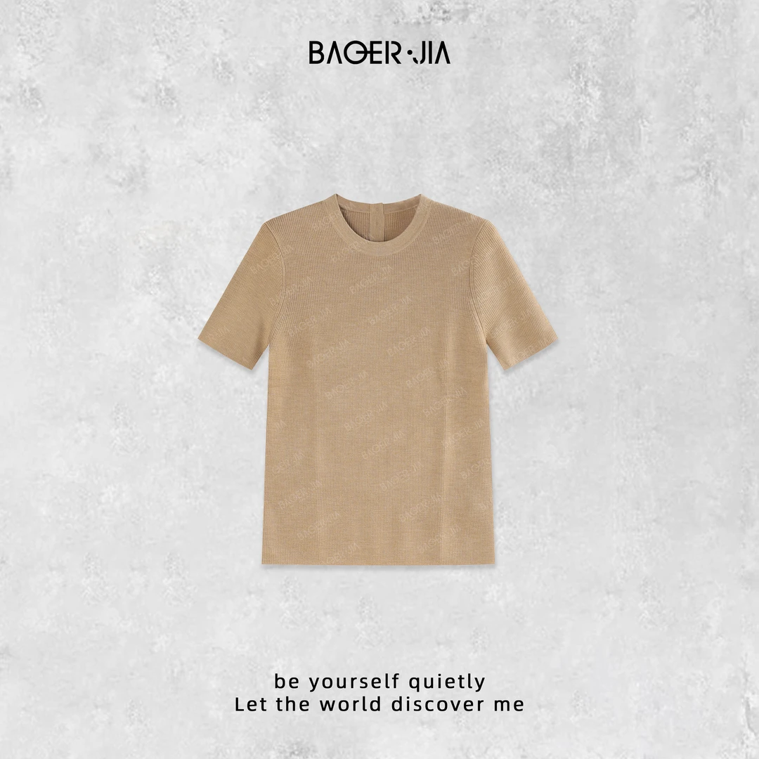 7-宝儿家含幂BV49624307早秋穿搭新款时尚休闲简约百搭羊毛上衣