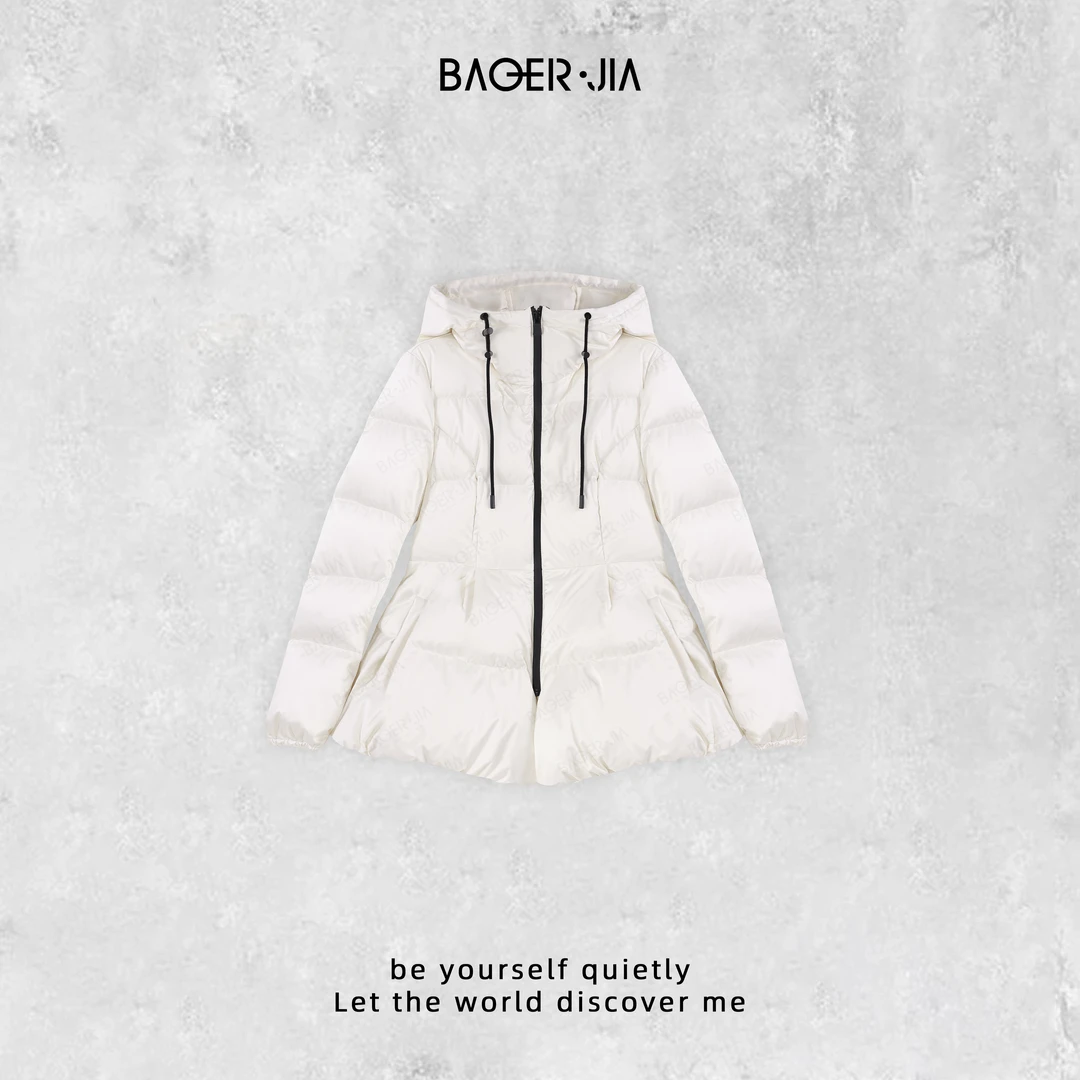88-【在逃公主鹅绒服】宝儿家含幂BH22024411冬季新款连帽白鹅绒服