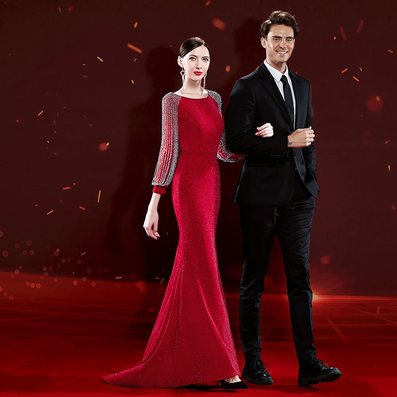 9286轻奢小众时尚喜婆婆订婚2024新款高端妈妈婚宴晚礼服结婚喜庆
