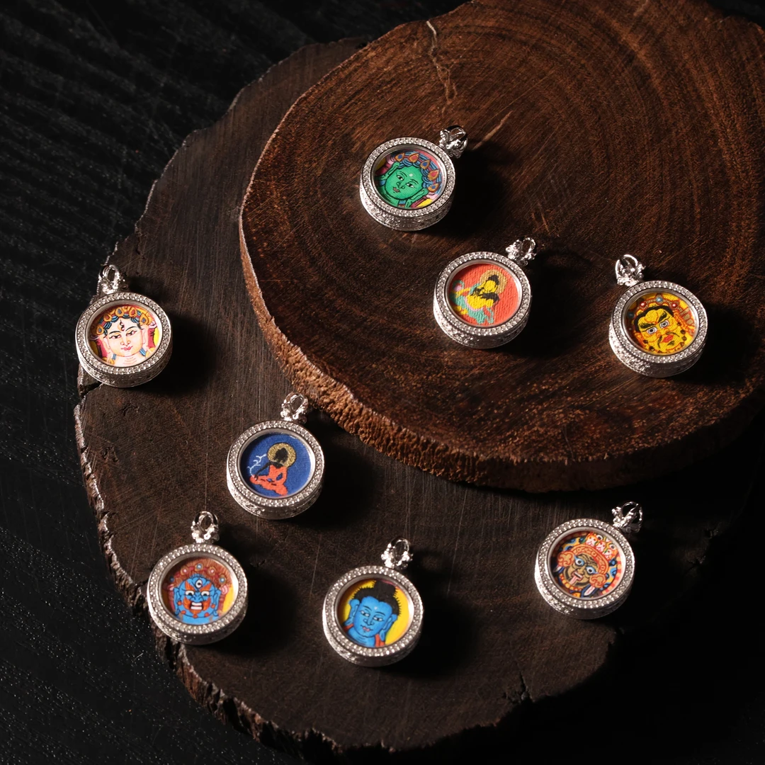 壹加小羊|吊坠925银 手工设计小圆卡吊坠赠链