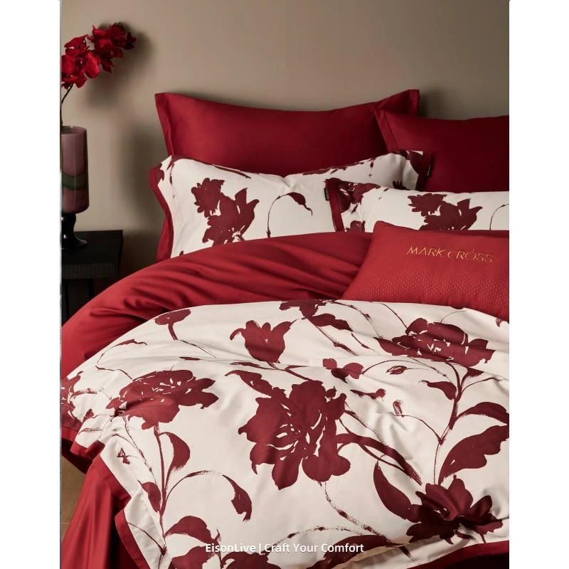 宜上严选 赛琳花园 新年新春婚庆喜嫁长绒棉四件套轻奢简约结婚