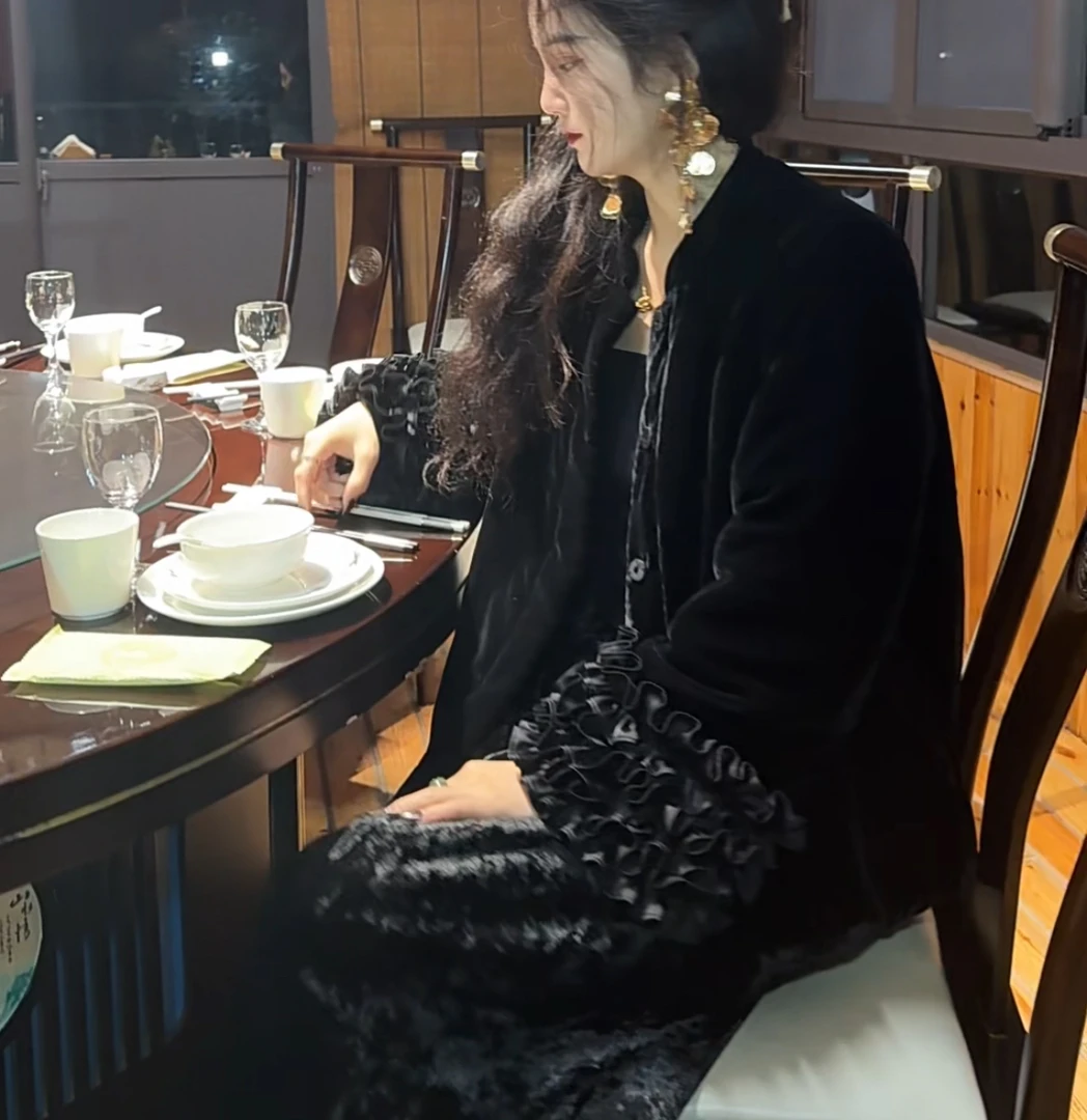 月畔湾【星辰月】国风冬款丝绒保暖棉衣新中式显瘦复古气质棉袄外套