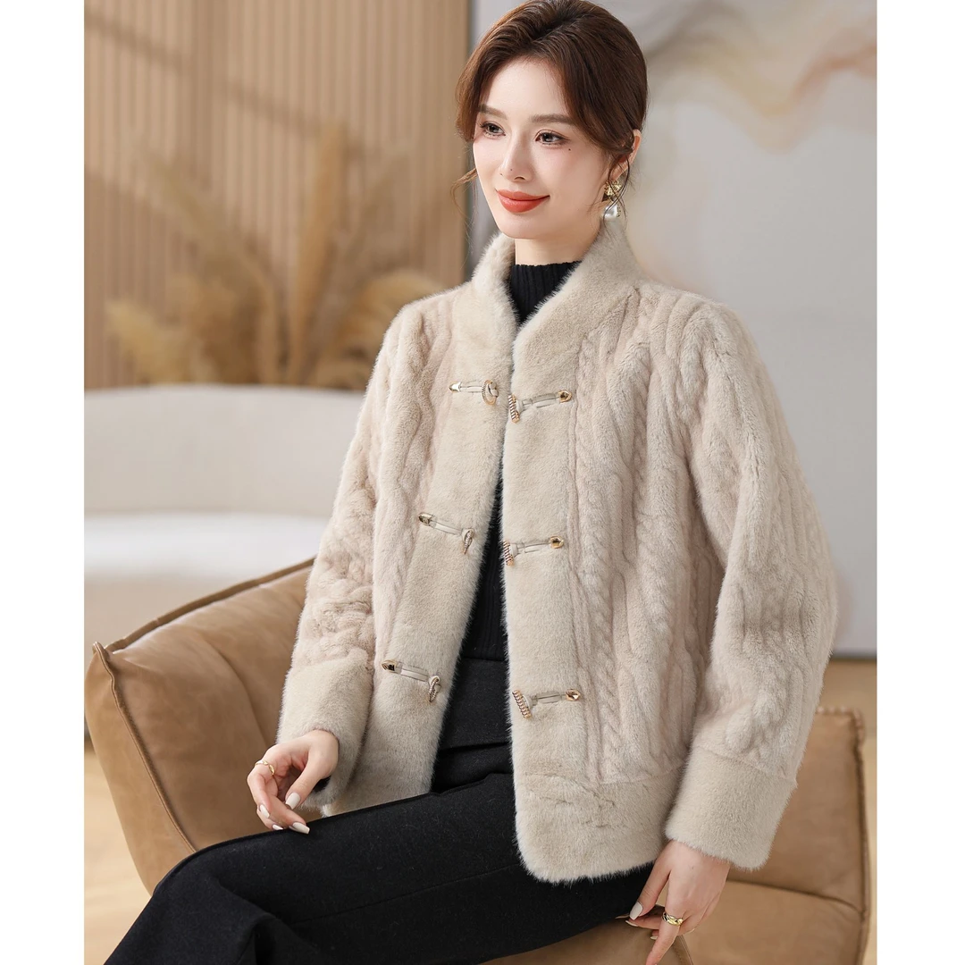 时尚妈妈北极貂外套皮毛一体