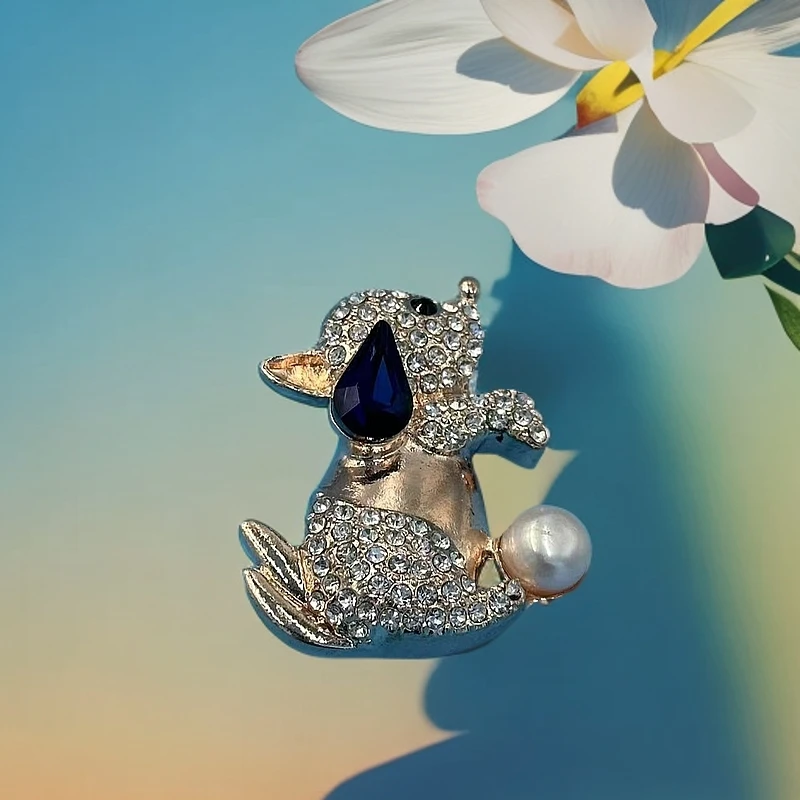 天然淡水珍珠卡通狗年大吉胸针