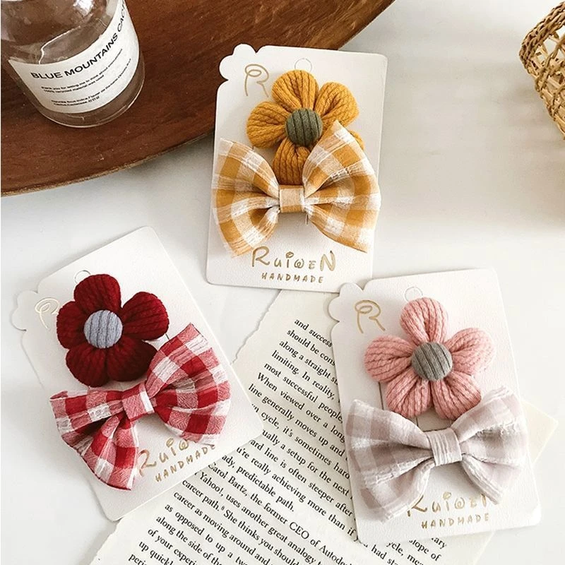 蝴蝶结发夹女韩国可爱女童公主不伤发刘海夹发卡夹子儿童花朵头饰