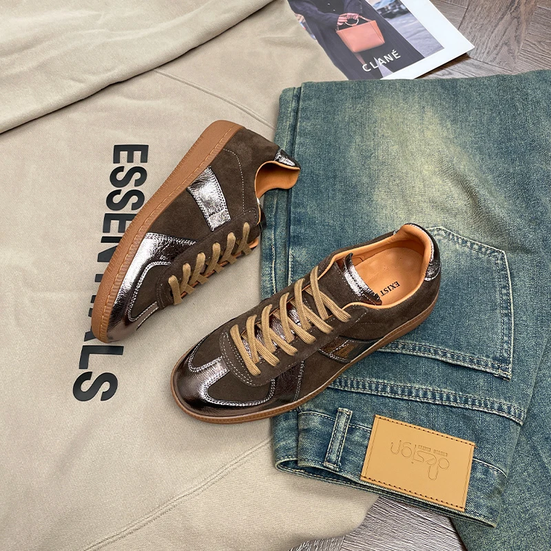 【MC】欧货德训鞋女款2025新款休闲百搭潮流女鞋舒适软面阿甘鞋