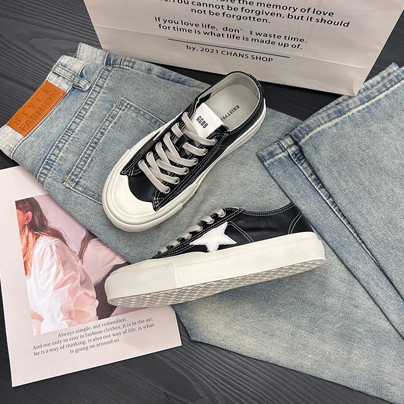 【清库存】韩版星星鞋女百搭单鞋复古休闲脏脏鞋小众设计潮鞋258-1