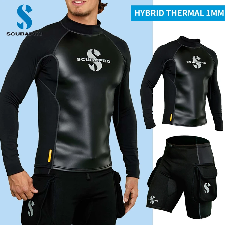 Scubapro THERMAL 1mm潜水衣技潜短裤口袋长袖带兜长裤分体潜水服