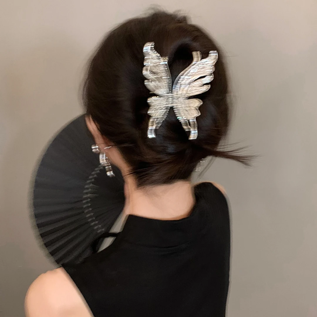 冷淡风抓夹蝴蝶金属高级感鲨鱼夹女2025年新中式发夹女后脑勺夾子