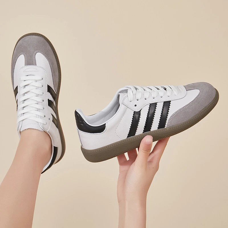升级版内里羊皮口舌羊皮德训鞋2024新款小白鞋百搭平底运动休闲鞋