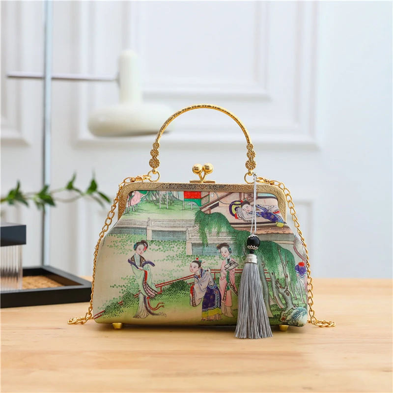 【太虚境】新中式国风马面裙旗袍搭配时尚复古手提斜挎单肩包A404