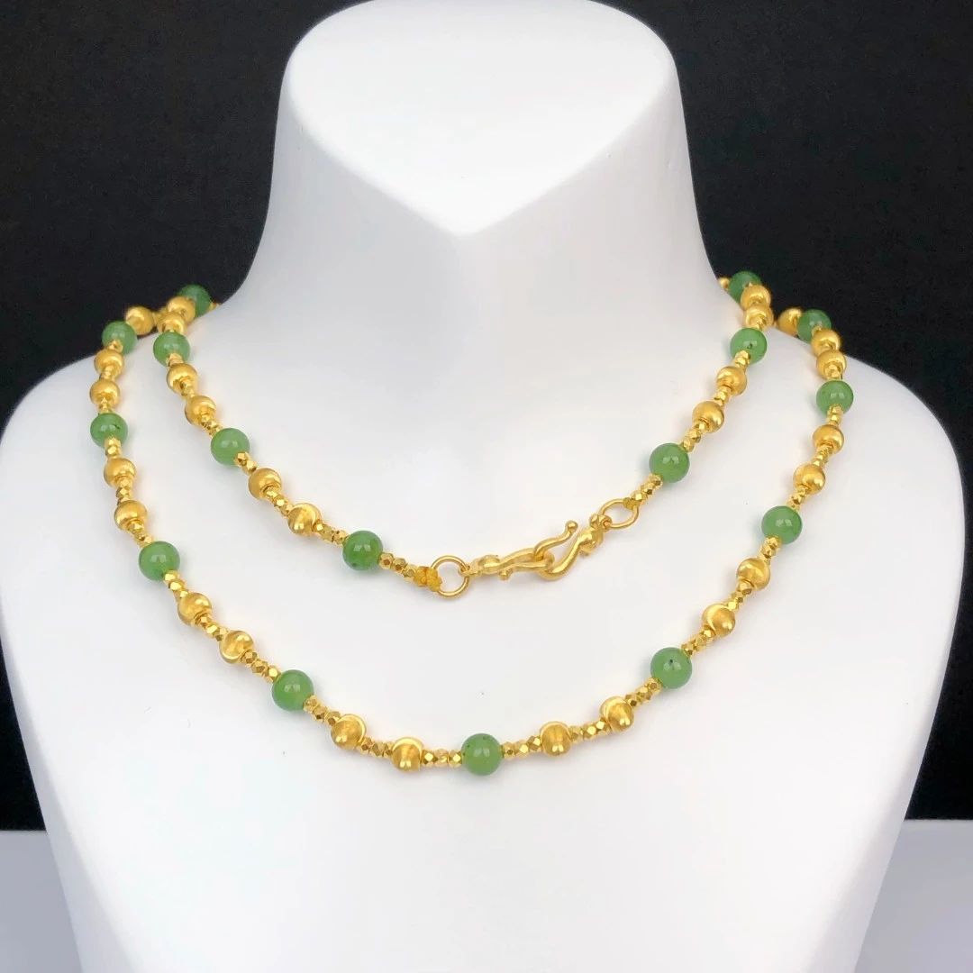 足金999 猫眼蹦迪超长万能项链时尚百搭，时来运转，幸运与你同行。”