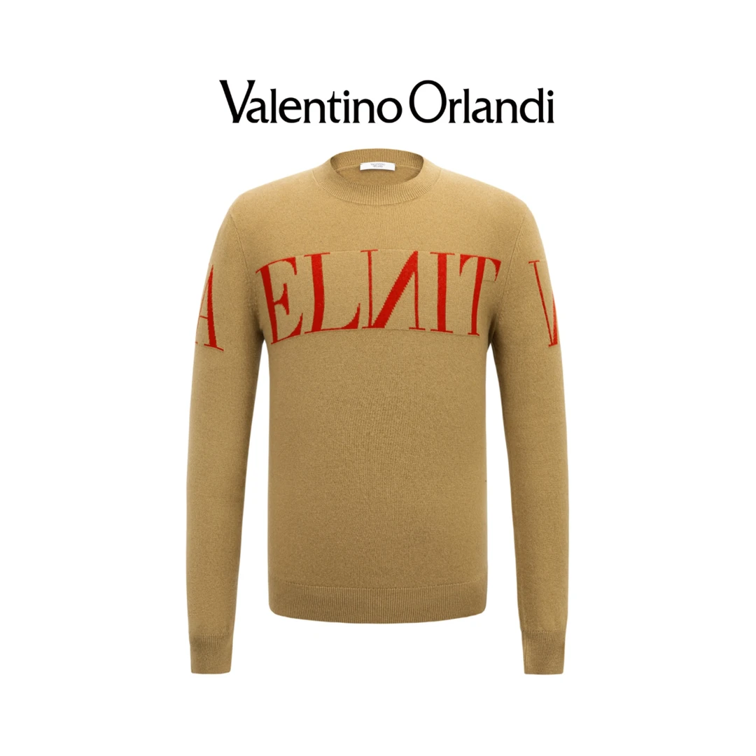 Valentino orlandi男士秋冬时尚休闲圆领提花A版百搭毛衣针织衫