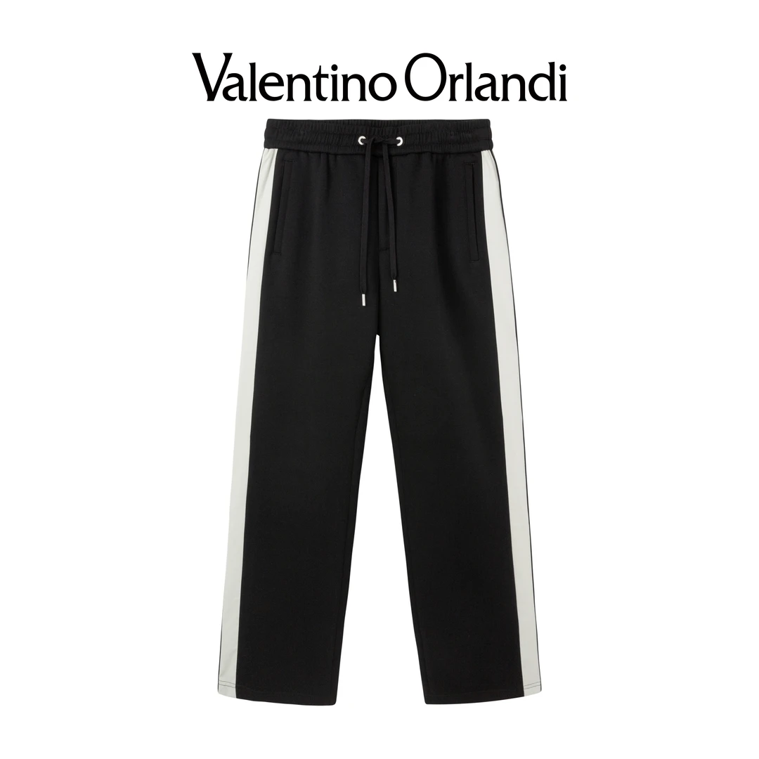Valentino orlandi秋季男士新款B版撞色时尚百搭运动休闲直筒裤