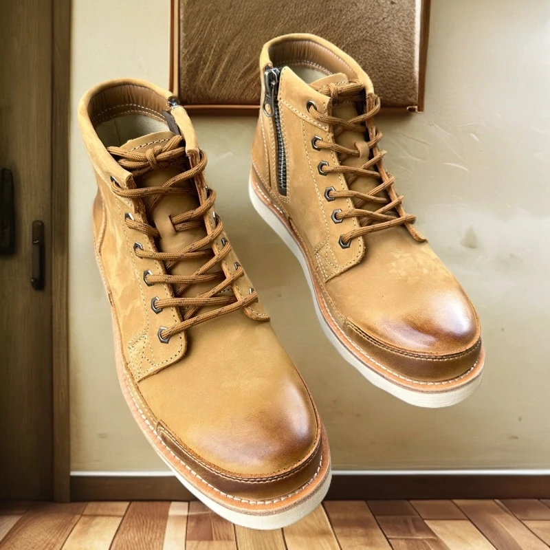 15551工装鞋中帮经典美式手工工装鞋固特异防水秋冬休闲工装鞋男