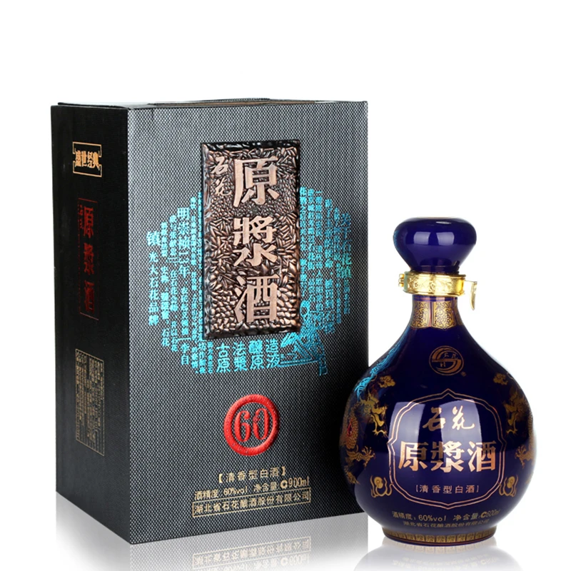 石花原浆酒 60度清香型高度白酒 粮食酒 湖北特产白酒60度900ml