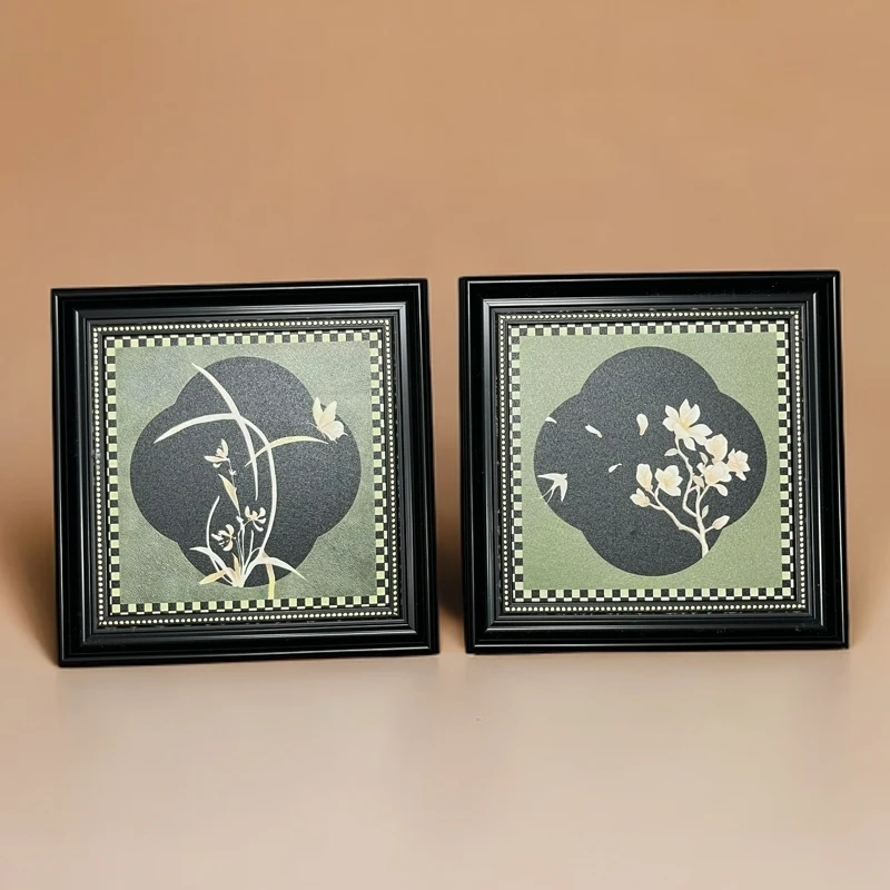 056法式小清新餐厅装饰画客厅中古古艺术花卉壁画高级感挂画