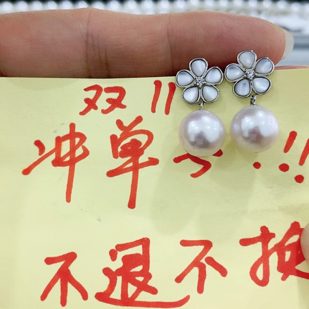 【闪购商品】淡水珍珠耳饰银S925镶嵌