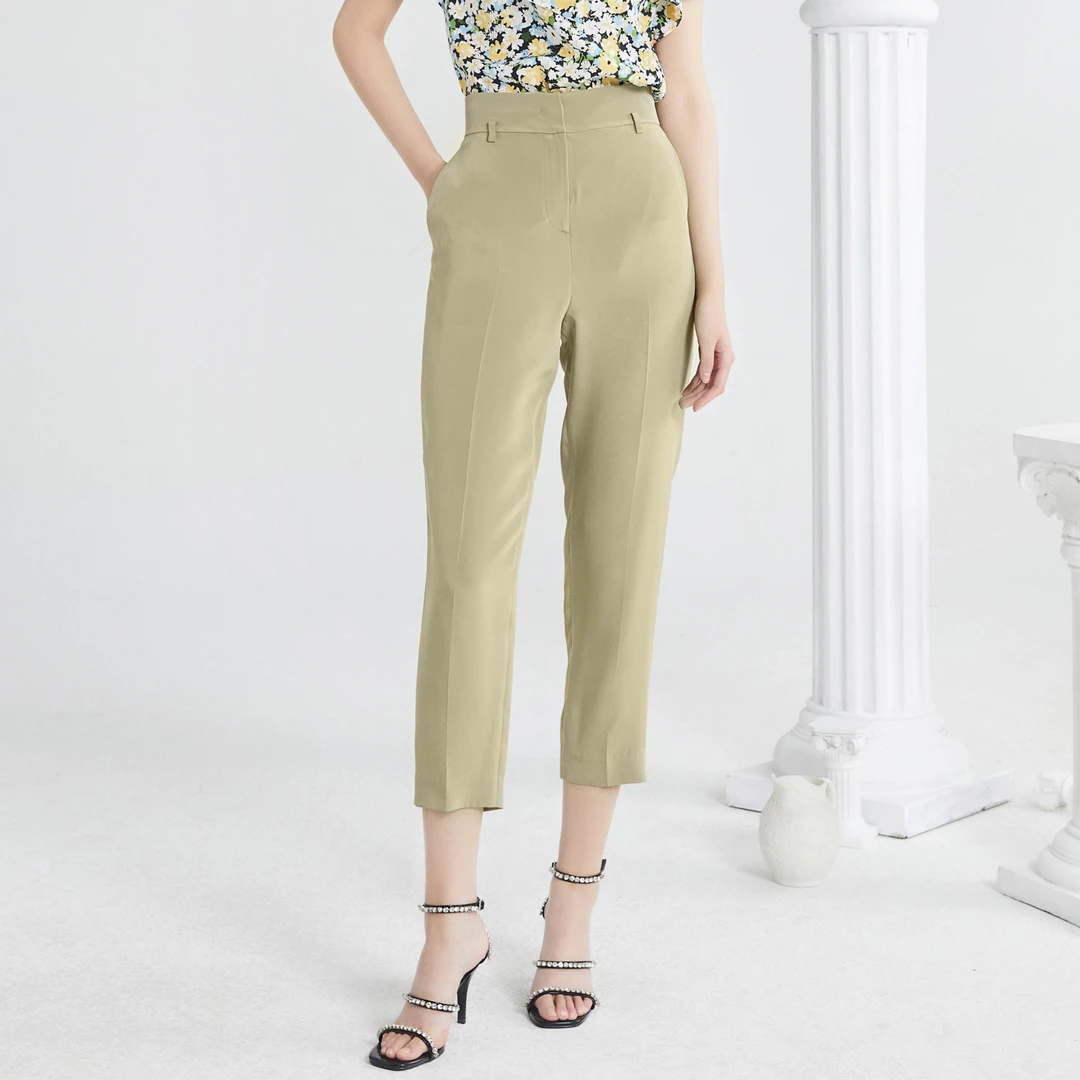 【成都奥莱专属】春夏气质高腰真丝西装裤LMDA2DWPT607