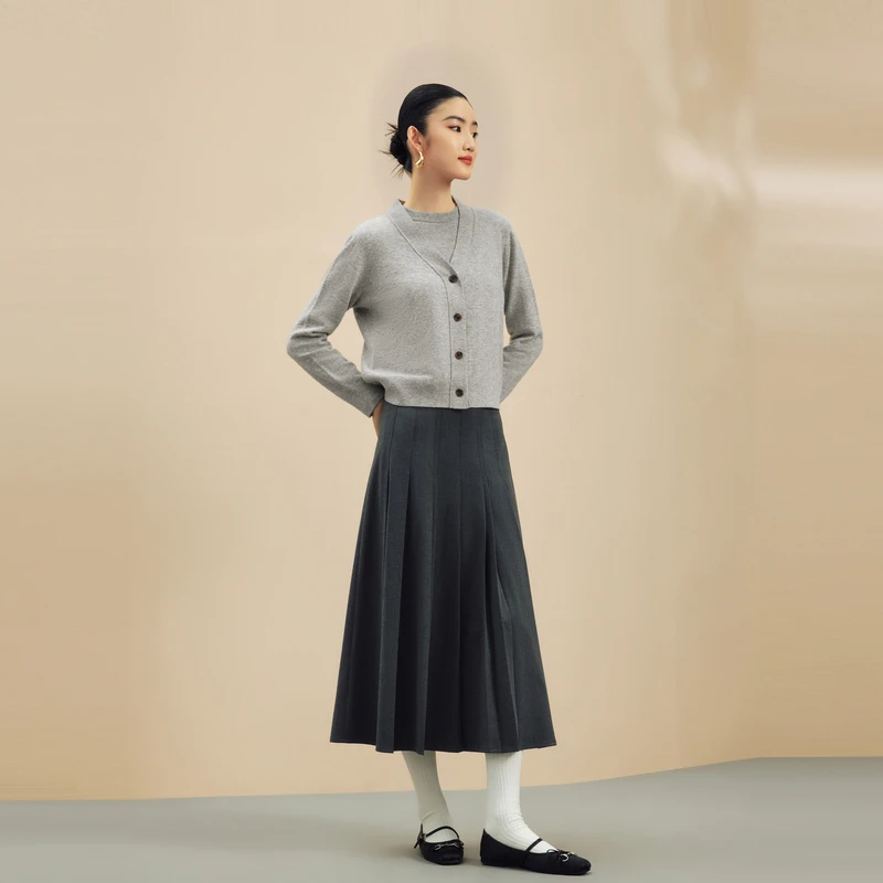 【陈大可专属】【自在从绒】冬季格雷系针织开衫真两件LDFD9AKCD005