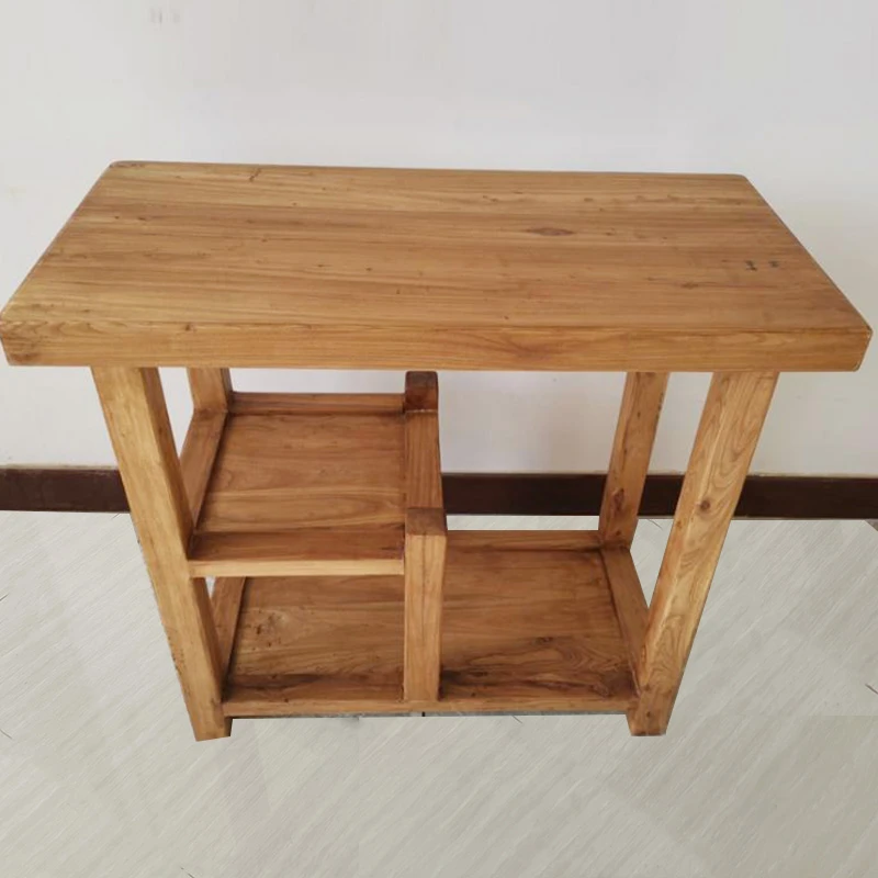 老榆木茶水柜客厅边柜茶水台茶室水桶柜全实木储物柜家用阳台茶柜