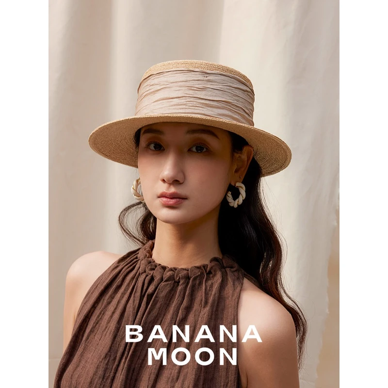 颜值拉满 自制经典boater平沿拉菲草平顶帽